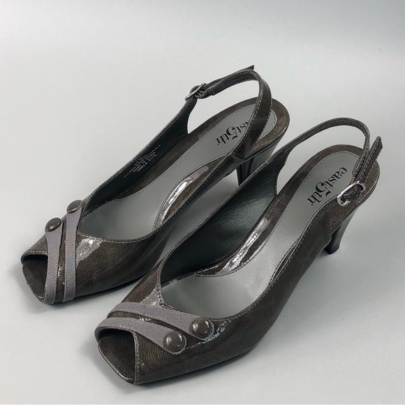 East5th Women’s Slingback Peep Toe Pumps Size 7M - Picture 3 of 9